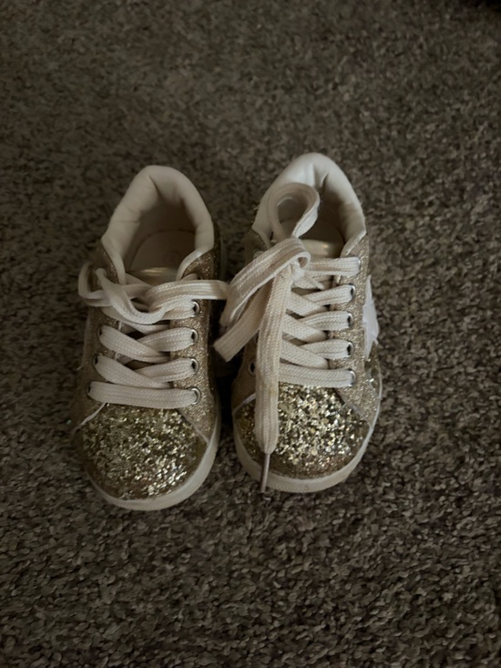 Marie Nicole Other - Kids Glitter Lace-Up Sneakers - Sparkling Gold